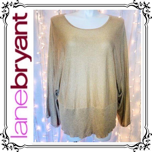 Lane Bryant Sweaters - LANE BRYANT ⭐️ Dazzling Sparkle Gold Sweater Top
